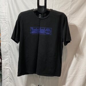 Timberland Black Tee with Blue Logo
